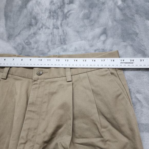 Dockers Pants Mens W38 L29 Tan Individual Fit Waistband Pleated Trouser Preppy - Picture 7 of 11